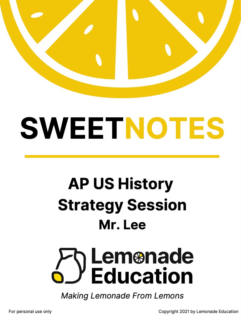 AP US History Sweet Notes